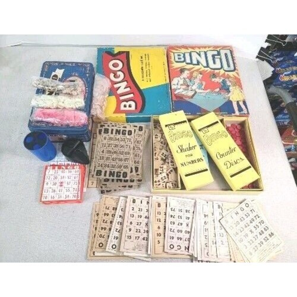 Huge Vintage Bingo Game Lot Evething In Pictures Is Included crafting